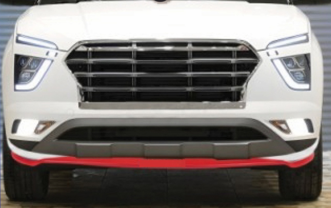 Red Front Diffuser for Hyundai Creta