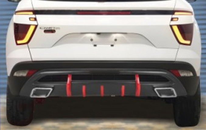 Red Rear Diffuser for Hyundai Creta
