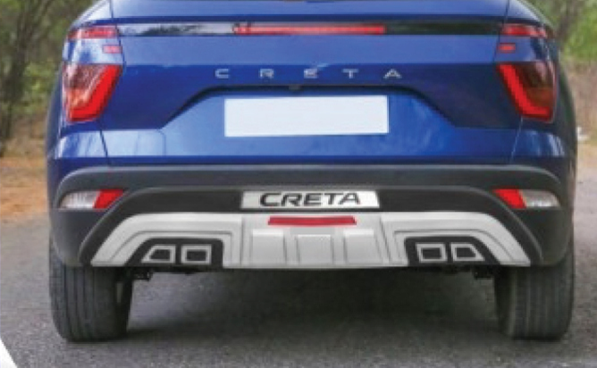 Silver Rear Diffuser for Hyundai Creta